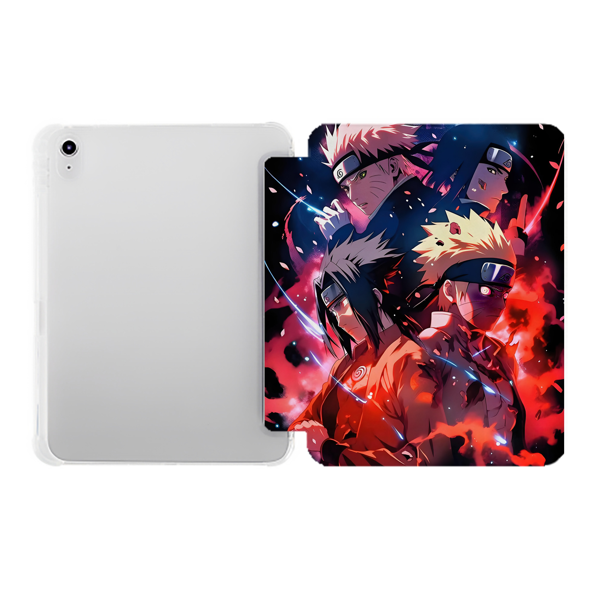 （画像用） NARUTO -ナルト- NARUTO -ナルト- 疾風伝 IPad ケース ペン収納付き 三つ折りスタンド PUレザー×シリコン 対応機種9.5/10.5/10.9インチ